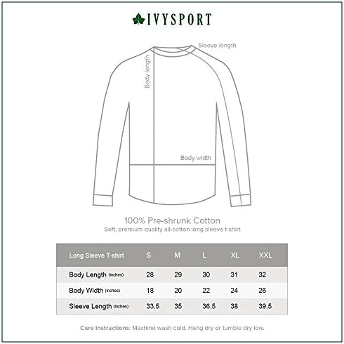 חולצת טריקו למבוגרים עם שרוול ארוך של IVYSPORT, לוגו קמע בית ספר