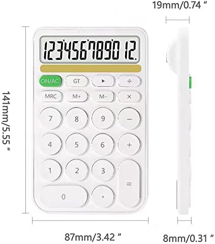 Seiwei 12 ספרות מחשבונים אלקטרוניים מחשבון כיס קומפקטי מחשבון עם תא כפתור לבית הספר למשרד הביתי