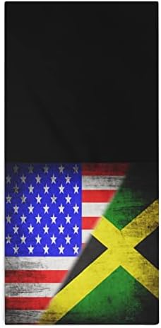 דגלים של מגבת כביסה של ארהב וג'מייקה מגבת 28.7 x13.8 מטליות פנים סיבי סופר -סין מגבות סופגות מאוד
