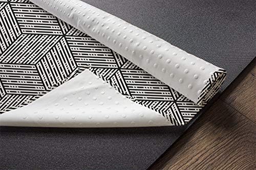 מגבת מחצלת יוגה גיאומטרית של אמבסון, צורות מעוקבות עם פסים מופשטים פנימיים עיצוב פסיפס מודרני, כיסוי כרית אימון