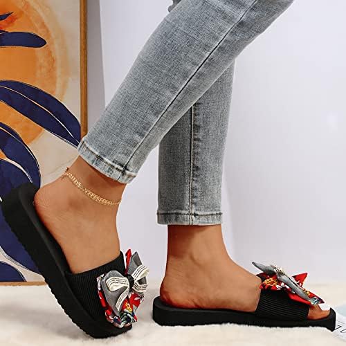 נעלי פלטפורמת WASERCE נשים כפכפים נעלי בית קיץ לנשים נשים נעלי בית גלגלות פתוחות פרחים סנדלים בוהמיים