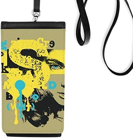 Diythinker Graffiti רחוב צהוב כחול שחור אישה טלפון ארנק ארנק תלייה כיס שחור כיס שחור