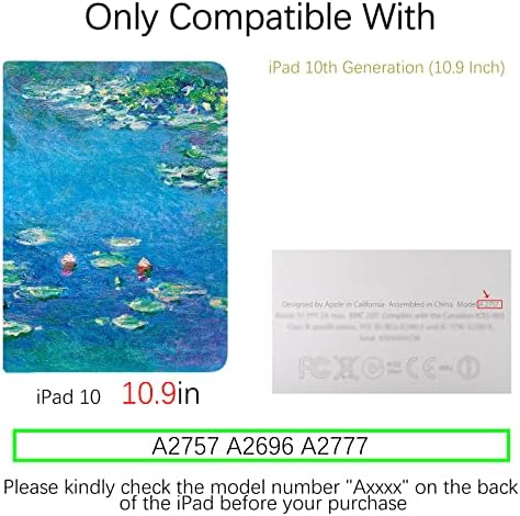 Arts Berkin iPad Case Deneration 1022 A2757/A2696/A2777 כיסוי פוליו עם עיצוב פרחוני פרחים, מחזיק עיפרון חכם