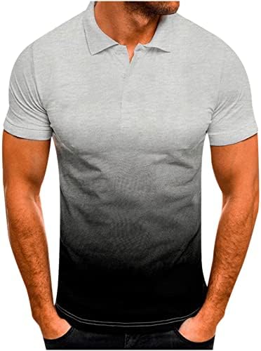 חולצות פולו שרירים לשרוול קצר של גברים גולף טניס חולצת טניס צבעוני צבע חילול חולצת טי חולצה סוודר ספורט ג'רזי אפור