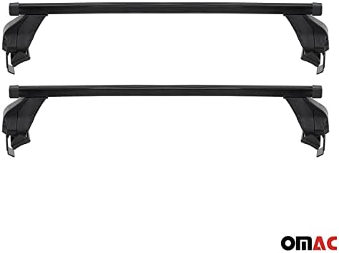 סט סרגל צלב גג חלק של OMAC לדודג 'דורנגו 2011-2023 שחור, מנשא מזוודות, 110 קילוגרם עומס אלומיניום אנטי-גניבה