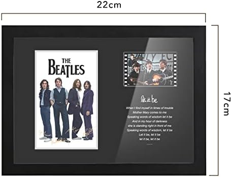 Veratwo The Beatles Decor - פוסטר של הביטלס חתום תמונה ממוסגרת מתנה תמונה 8x6 אינץ