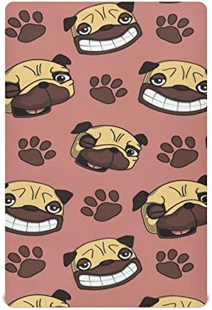 Alaza Pug Dog Dog Paw Print Sheets Shie Shievit