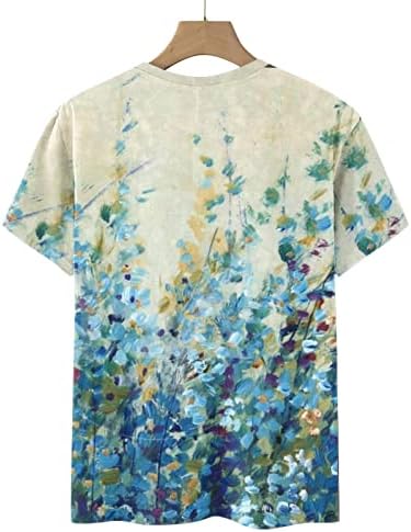 חולצות גרפיות גרפיות שרוול קצר חולצה טרנדית פרחונית מודפסת חולצות טי טיי מזדמנים לקיץ 2023