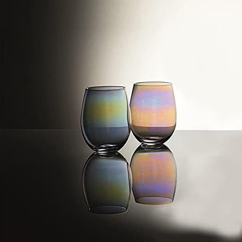 ברקראפט קשת-פנינה ססגוני כוס משקפיים, 600 מיליליטר , 2 לספור , רב צבע