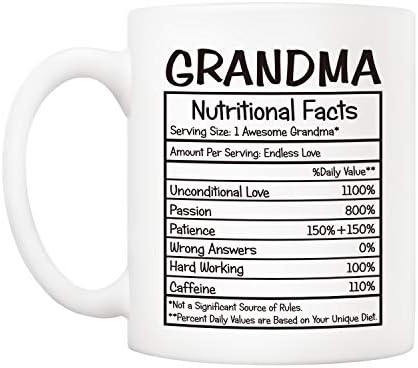 5 מתנות ליום האם של סבתא עובדות תזונתיות ספל קפה מתנות לחג המולד, מתנת חידוש מצחיקה חדשה של נכדת