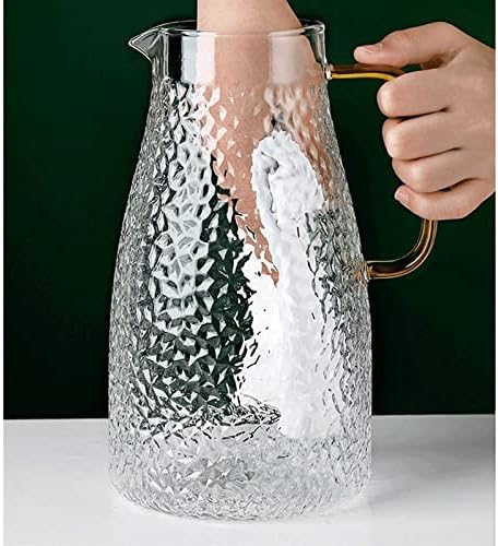 סירי תה Amayyach 1500 מל/52.9 גרם קנקן מים זכוכית עם מכסה וידית, קנקן מיצים, קנקן מים קרים,
