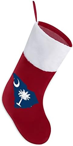 מפת דגל מדינת דרום קרוליינה גרבי חג המולד גרב עץ חג המולד קישוטי סנטה קישוטי תלייה לחופשת אח 16.5