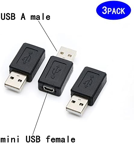 rgzhihuifz 3 חבילה USB 2.0 זכר ל- USB B Mini 5 PIN ממיר מתאם נקבה