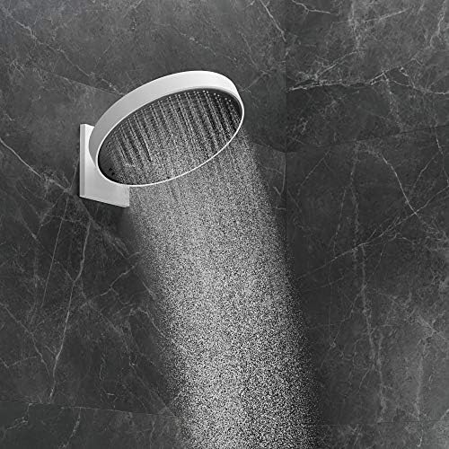 Hansgrohe Rainfinity 10 אינץ 'ראש מקלחת מודרני אבקת ריסוס 1 עם QuickClean בשחור מט, 26228671