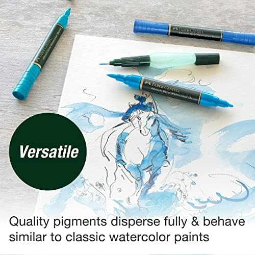 פבר -קסטל אלברכט דורר סמני צבעי מים - ארנק של 20, סמני קצה כפולים בצבעי מים