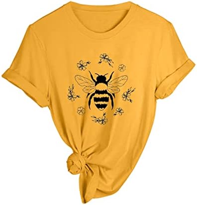 מהיר יבש טי נשים אביב קיץ דבורים מודפס קצר שרוול או צוואר חולצה למעלה ארוך שרוול ספנדקס חולצה נשים