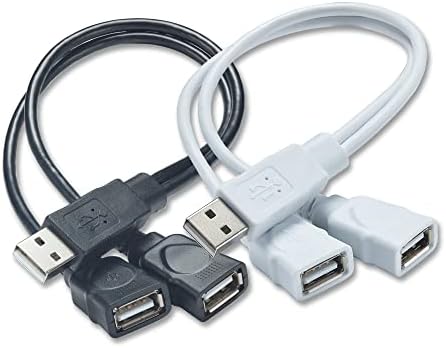 Vrllinking usb מפצל y כבל y, 1 מחבר כבל הרחבה של זכר עד 2, מאריך יציאת USB כפול, נתונים ומטען מתאם