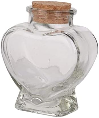 Eioflia מיני צורה לב בקבוק זכוכית צנצנות צנצנות צנצנות בקבוק בקבוק בקבוק בקבוק בקבוק עם פקק מיני צורת לב בקבוק
