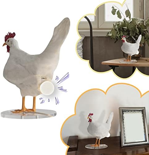 פחלוץ חדש-מנורת שולחן תרנגול, 3 אורות לילה לד, שרף אמיתי ביצת עוף לאם אור, תרנגולת פסחא מטילה ביצים מנורת קטיפה