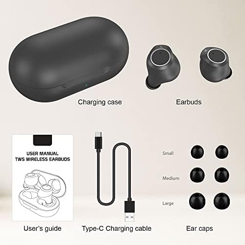 אוזניות Bluetooth אלחוטיות אלחוטיות התואמות כוח מוטו מוטו G עם מארז טעינה באוזניות באוזן.