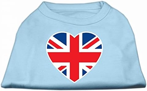 מוצרי חיות מחמד של מיראז 'חולצת הדפסה של דגל לב בריטי, X-SMALL, צהוב