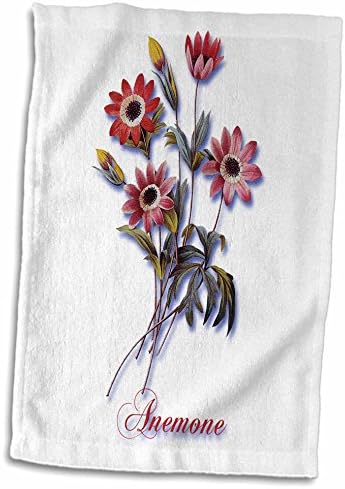 כלנית 3DROSE, הדפס בוטני של פרחים בצבע ורד יפה - מגבות