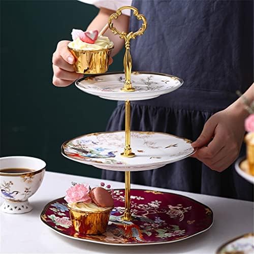 קש חדש סיני קינוח דלפק אחר הצהריים תה עוגת מדף קרמיקה שיפוד צלחת שלוש-שכבות קינוח צלחת פירות צלחת