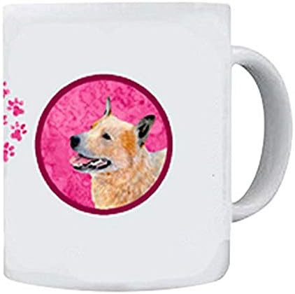אוצרות קרוליין 9362 יח'15 כלב בקר אוסטרלי בטוח מדיח כלים ספל קפה קרמי במיקרוגל 15 אונקיה, 15 אונקיה, ססגוניות