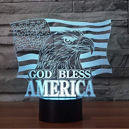 מולי הייסון 3D דגל אמריקאי לילה אור אור ינש