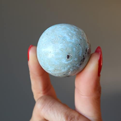 גבישי סאטן סאטן כדור לרימר טרופי כדור גביש ירוק כחול 1.5-1.75 אינץ '