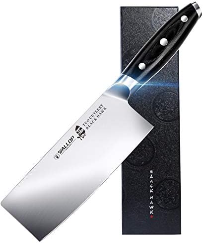 סכין שף וולופ 6 וסכין קליבר 7, ידית נירוסטה גבוהה פחמן