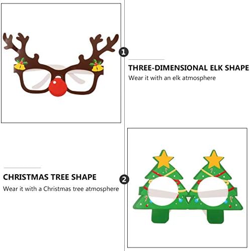צעצועים לילדים מפלגת חג המולד זכוכית נצנצים משקפיים: 9 יחידות איילים קרניים משקפי חג מולד שמח מסגרת שלג איש