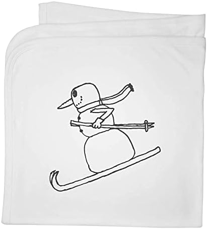 Azeeda 'Skiing Snowman' שמיכה/צעיף כותנה כותנה