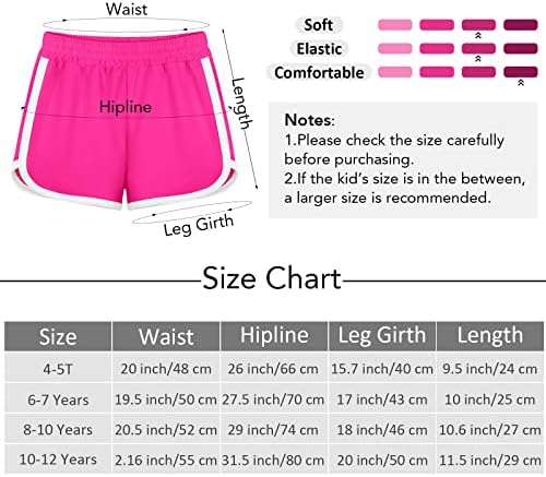 RESINTA 4 חבילות בנות המריצות מכנסיים קצרים מהיר ילדים יבש מכנסיים אתלטים קצרים פוליאסטר מכנסיים קצרים פעילים