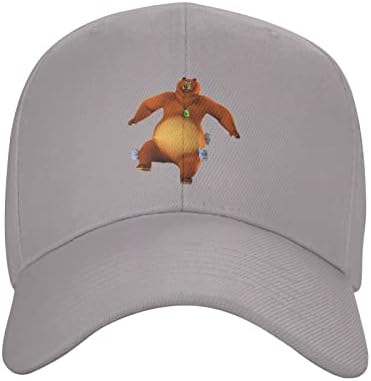 דוב גריזי למינגס כובע משאיות מתכוונן, כובע פנאי, כובע ספורט, מגן שמש, כובע דקורטיבי