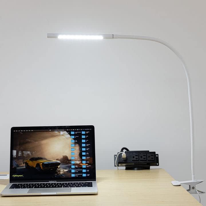 מנורת שולחן LED עם USB, קליפ על מנורת שולחן, מנורת שולחן צוואר גנונית מתכווננת, קריאת מנורת מגע עם אור חם ואור