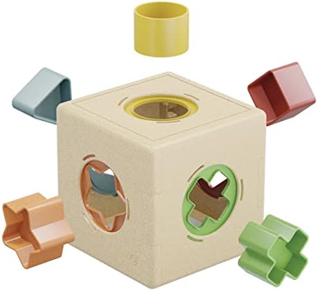 סדרן צורה של Quercetti Kubo - צעצוע של Delevopment מוקדם עם 10 צורות, חומר פליביו, לתינוקות ופעוטות בגיל