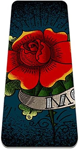 זיבזה קעקוע אמנות רוז פרח פרימיום עבה יוגה מחצלת ידידותי לסביבה גומי בריאות & כושר החלקה מחצלת