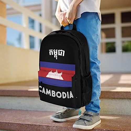 קמבודיה דגל נסיעות תרמיל אסתטי מכללת תיק של קלאסי תיקי יום כתף עבודת תיק לגברים בית ספר נשים