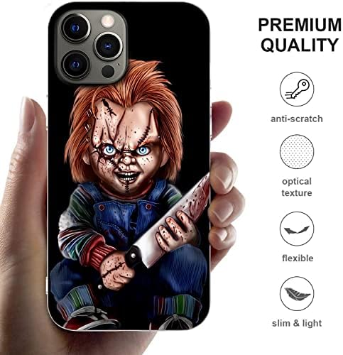 Maodege תואם ל- iPhone 11 Case Halloween Chucky Classic Horror סרט דם גומי אטום זעזוע TPU סיליקון טלפון טלפון