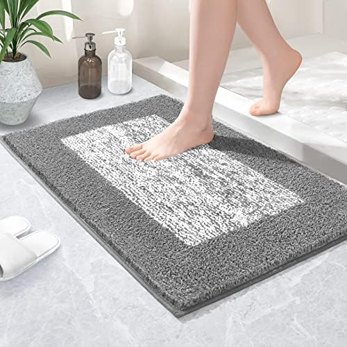 מחצלת שטיח אמבטיה, יוקרה שטיחי אמבטיה עבים רכים במיוחד, מחצלות אמבטיה מדליקות מיקרופייבר ללא החלקה,