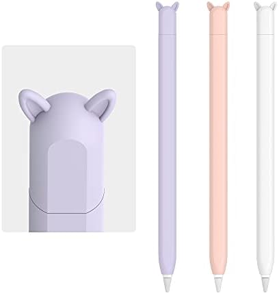 3 חבילות מארז אוזן חמוד כיסוי עור סיליקון לעיפרון תפוחים אביזרי דור שני תואמים ל- iPad Pro