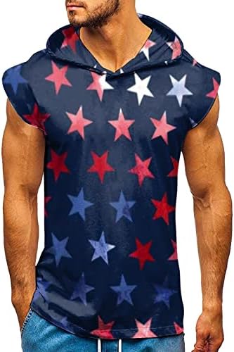 מיאשוי יוניסקס חולצה גברים של מזדמן ספורט עצמאות יום דגל כושר ספורט שרוולים סלעית אפוד רגיל חולצות עבור