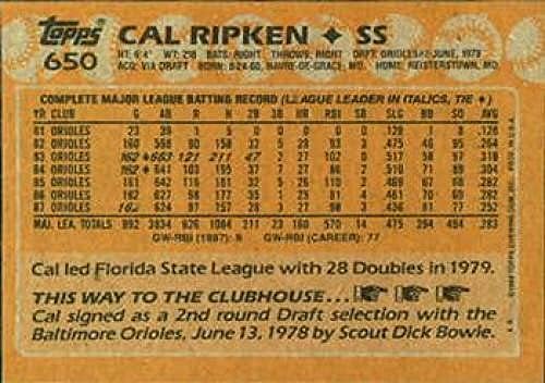 CAL RIPKEN 1988 TOPPS כרטיס בייסבול 650