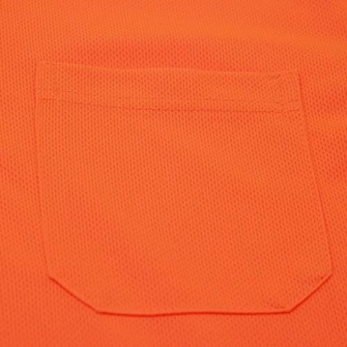 בטיחות Jorestech נראות גבוהה שרוול קצר עובדת חולצה עם כיס חזה, בד פיתול לחות, חבילה של 5