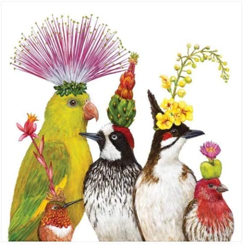 ויקי סוייר קוקטייל מפיות מטייל עולמי ציפורים ציפורים צבעוניות מגוונות מגוון מגוון 40 מפיות סהכ