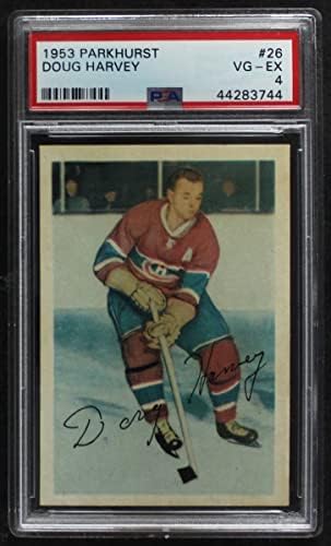 1953 Parkhurst 26 Doug Harvey Montreal Canadiens PSA PSA 4.00 Canadiens