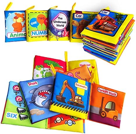 Aminfun Soft Soft Baby Book Toy, ספר צבעוני לימוד תינוקות, ספר לומד, מגע ומרגיש צליל קמטים ,, צעצוע חינוכי