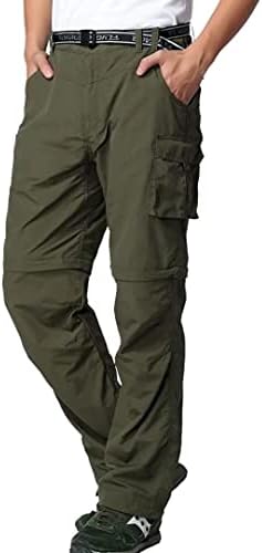 מכנסי הליכה לגברים מהיר יבש יבש להמרה קל משקל קלים מכנסי מטען חיצוניים רוכסן מכנסי נסיעה חיצוניים