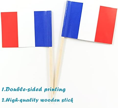 דגל קיסם של jbcd France France Mini Cupcake Topper Flags